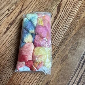 ArtYarns Ensemble Light Silk Cashmere Yarn 800 Yards Taj Shawl Kit Pink Blue NWT